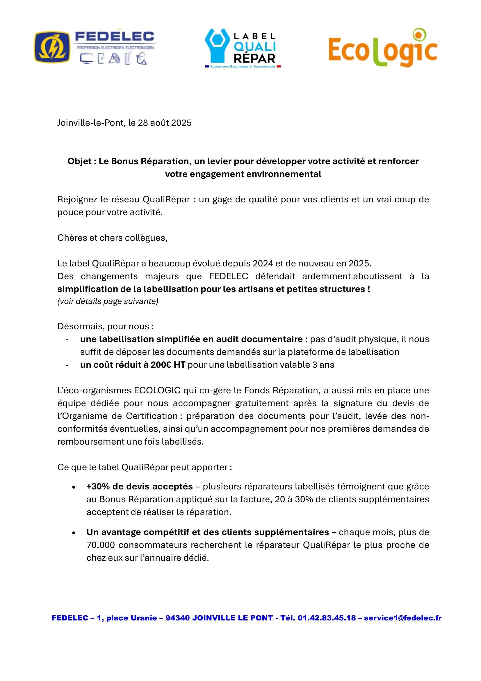 Bonus Réparation 2025 : des conditions simplifiées et accessibles pour les artisans