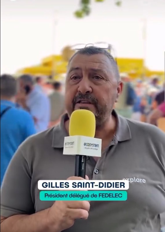 Gilles Saint-Didier, Président délégué “Électronique” de FEDELEC, au micro d’Ecosystem sur le Tour de France